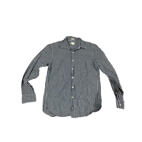 J. Crew Other - J.Crew Tailored Fit Navy Blue/White‎ Plaid Long Sleeve Button Down Shirt m